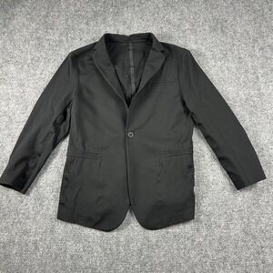 XSUIT Suit Jacket Mens 40 Black Stretch Single Button Travel Tech Blazer